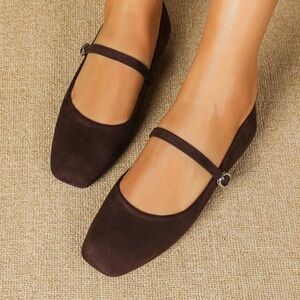 Brown Mary Jane Flats